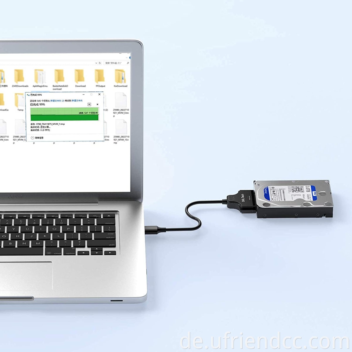 USB 3.0 Sata Festplatte -Adapterkabel, SATA bis USB -Adapterkabel für 2,5 Zoll SSD & HDD, Support UASP, 9 Zoll, Schwarz